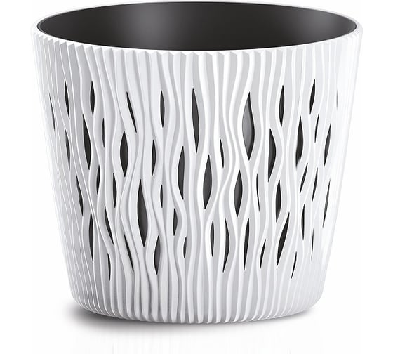Кашпо для цветов Prosperplast SANDY ROUND белый, 5 л DSR220-S449 1