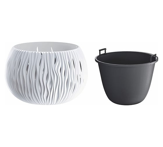 Кашпо для цветов Prosperplast SANDY BOWL белый DSK480-S449