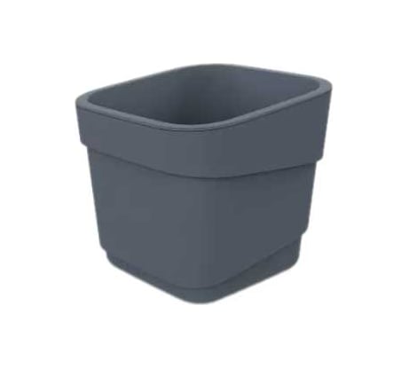 Горшок для цветов фактурный Полимербыт Hills 2.2 л, d155 мм, h145.5 мм, серый 439740500