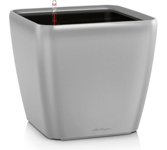Кашпо Lechuza Quadro LS Complete Серебристый металлик 21x21xH20.5 см 16128 1