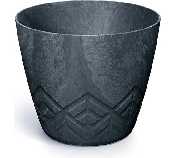 Кашпо Prosperplast DARE120E S433 Areco Beton Effect d 12 см, h 10 см, 800 мл, антрацит 072373 1