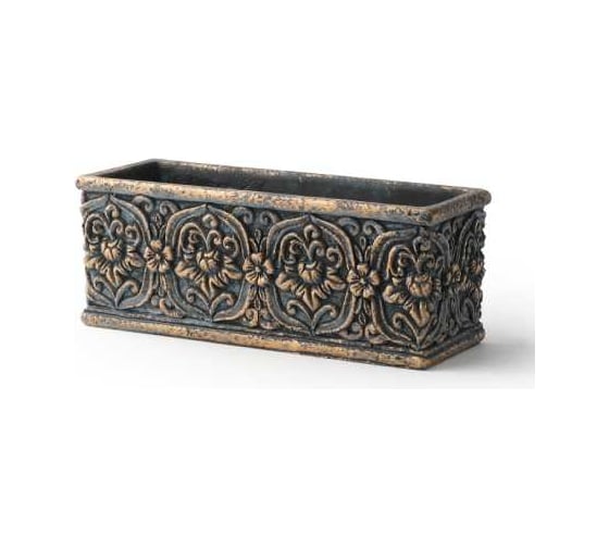 Кашпо SCHEURICH керамика прямоугольное Rustic d23x9 см h9 см бронза 072038