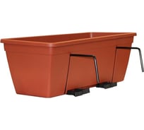 Пластиковый ящик для перил Протэкт 50 см, 16 см, терракот ЯП-50