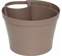 Цветочное кашпо на столб Протэкт 15х22 см, серо-коричневый КЦ-15 СК