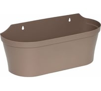 Цветочное кашпо на стену Протэкт 14х40х15 см, серо-коричневый КЦ-14 СК