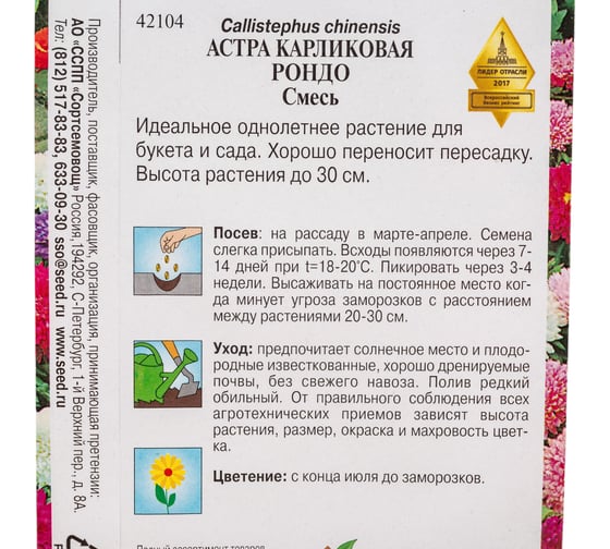 Астра карликовая Дом Семян Рондо смесь 42104