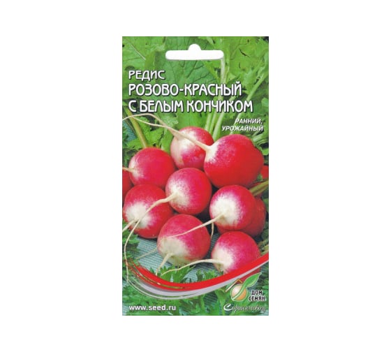 Редис Дом Семян Розово- красный с белым кончиком 12380