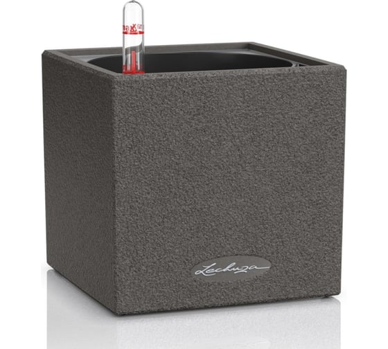 Кашпо Lechuza Canto Stone Complete Графитовый черный 14x14xH13.5 см 13472