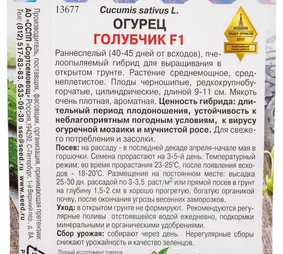 Огурец Дом Семян Голубчик F1 13677