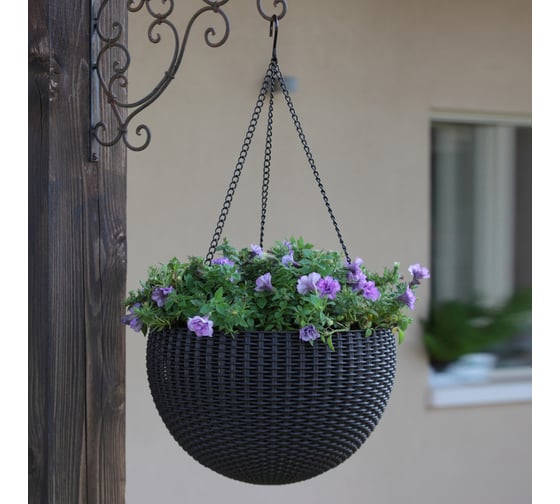 Подвесное кашпо Keter Rattan Style Hanging графит 229545