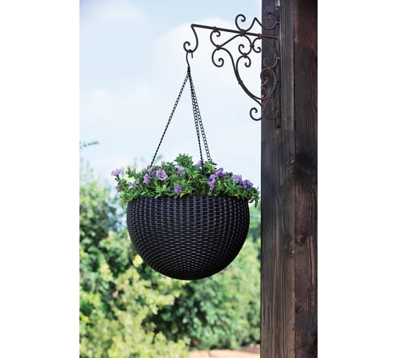 Подвесное кашпо Keter Rattan Style Hanging графит 229545