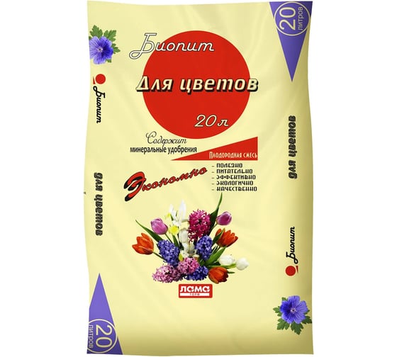 Плодородная смесь для цветов Лама Торф Биопит 20 л 4680010310304 1
