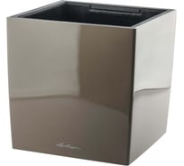 Кашпо LECHUZA Cube Premium Complete 30х30х30 см, цвет серо-коричневый блестящий 16465