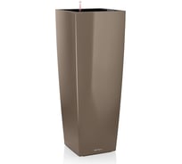 Кашпо LECHUZA Cubico Alto Complete 40x40x105 см, цвет серо-коричневый блестящий 18234