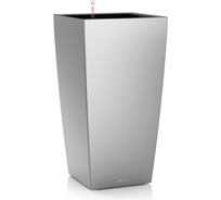 Кашпо LECHUZA Cubico Complete 22x22x41 см, цвет серебристый металлик 18468