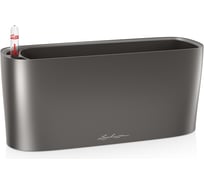 Кашпо LECHUZA Delta 10 Complete 30x11x13 см, цвет антрацитовый металлик 15467