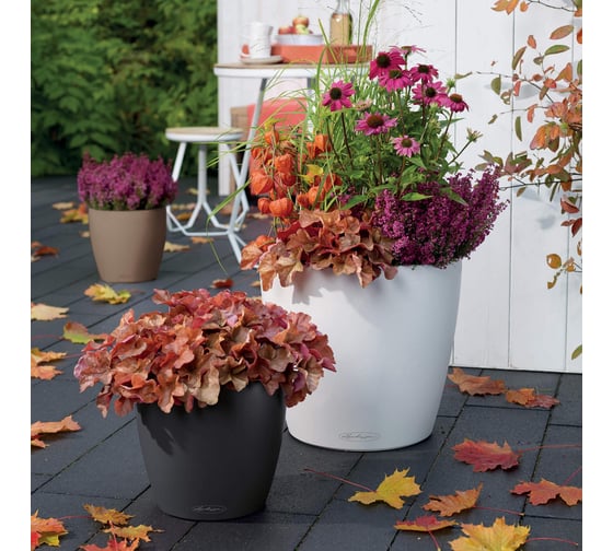 Кашпо LECHUZA Color Classico Complete 43x40 см, серое 13244
