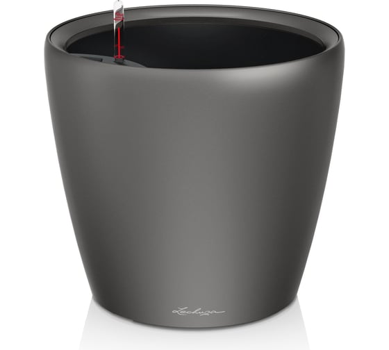 Кашпо LECHUZA Classico LS Complete 21x20 см, антрацитовый металлик 16023