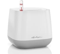 Кашпо LECHUZA Pot Yula Complete 17x17xH15 см, белое/серое 13862