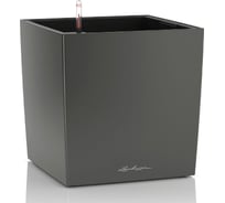 Кашпо LECHUZA Cube Premium Complete 39x39xH40 см, антрацитовый металлик 16363