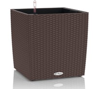 Кашпо LECHUZA Cube Cottage Complete 39x39xH40 см коричневое 15385