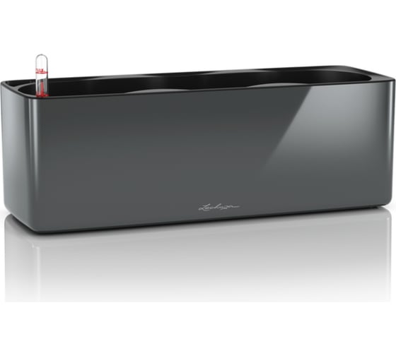 Кашпо LECHUZA Cube Glossy Triple Complete 40x14xH13.5 см, антрацитовый блестящий 13671 1
