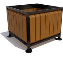 Вазон 7 скамеек Элегант, артикул 11721, сосна, цвет тик 11721/ВЗН_ЭЛГ/9005/С_ТИК