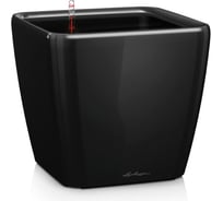 Кашпо LECHUZA Quadro LS Complete 28x28xH26 см, черный блестящий 16149