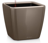 Кашпо LECHUZA Quadro LS Complete 28x28xH26 см, серо-коричневый блестящий 16145