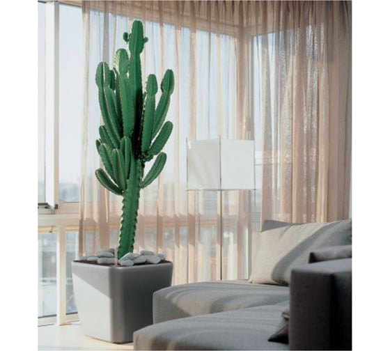 Кашпо LECHUZA Quadro LS Complete 43x43xH39 см, антрацитовый металлик 16183