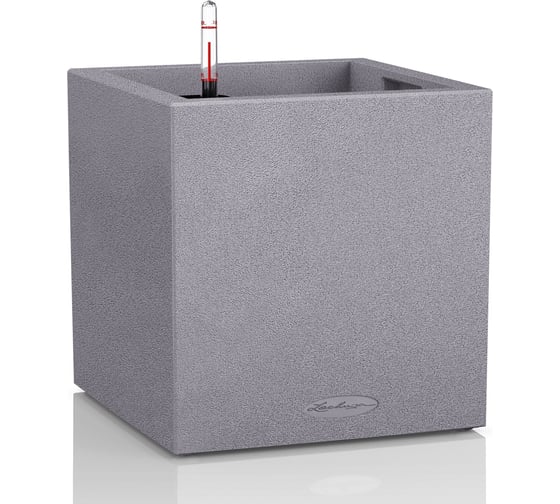 Кашпо LECHUZA Canto Stone 30low Complete 30x30xH30 см, серый камень 13700