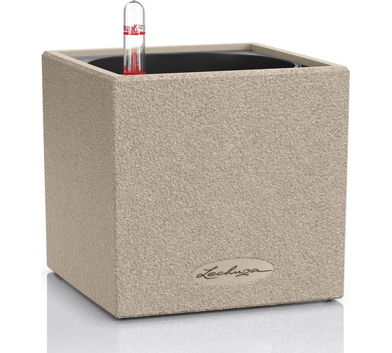 Кашпо LECHUZA Canto Stone Complete 14x14xH14 см, светло-бежевое 13471 1