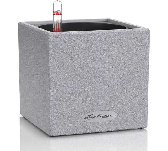 Кашпо LECHUZA Canto Stone Complete 14x14xH14 см, серый камень 13470