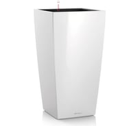 Кашпо LECHUZA Cubico Complete 39.5x39.5xH75.5 см, белый блестящий 18191