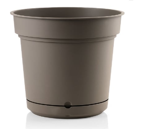 Кашпо с поддоном Teraplast HYDRAL диам. 23, высота 21 см, серо-коричневый 28107023406