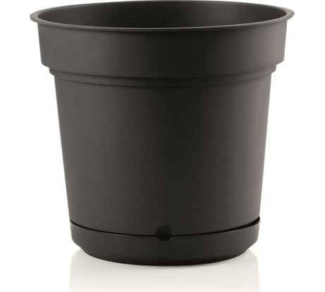 Кашпо с поддоном Teraplast HYDRAL диам. 33 см, высота 30 см, темно-серый 28107033005
