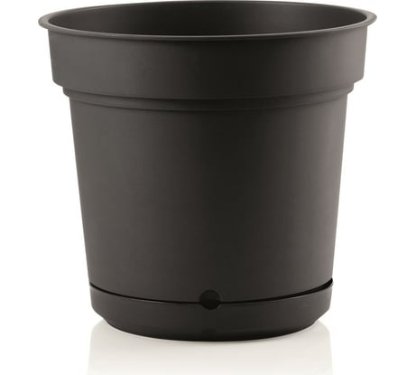 Кашпо с поддоном Teraplast HYDRAL диам. 18 см, высота 16 см, темно-серый 28107018005