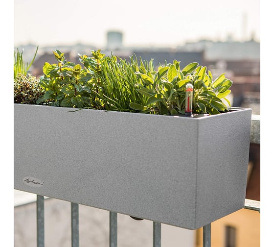 Кашпо Lechuza Balconera Stone Complete 80 песочный белый 15667