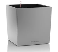 Кашпо Lechuza Cube Premium Complete 30х30хH30 см, серебристый металлик 16468