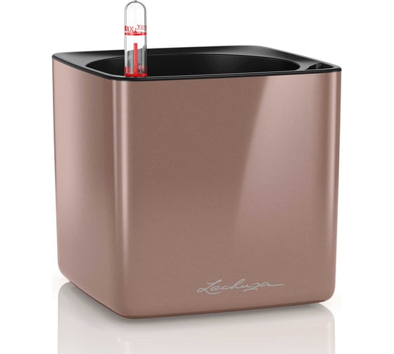 Кашпо Lechuza Cube Glossy 14x14xH14 см, кофе блестящий 13518