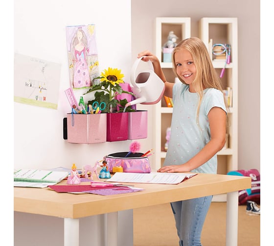 Кашпо Lechuza Cube Glossy Complete 14х14хН14 см, кремовый блестящий 13515
