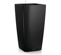Кашпо Lechuza Cubico Complete 22x22xH41 см, черный блестящий 18469