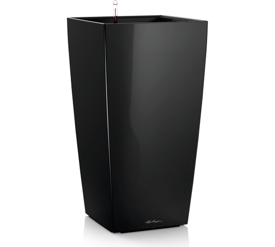 Кашпо Lechuza Cubico Complete 22x22xH41 см, черный блестящий 18469 1