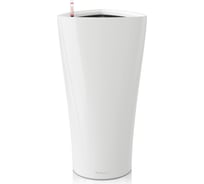 Кашпо LECHUZA Delta Complete D40xH75 см, белый блестящий 15540