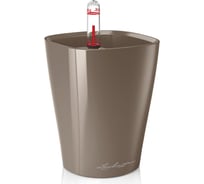 Кашпо LECHUZA Mini Deltini Complete 10xH13 см, серо-коричневый блестящий 14959