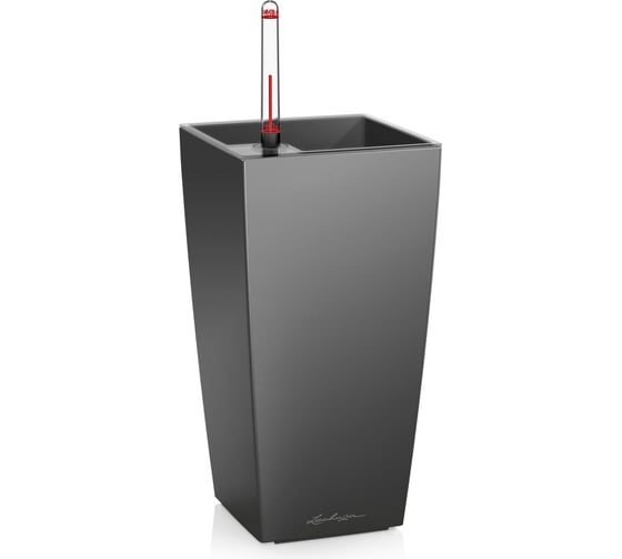 Кашпо LECHUZA Maxi Cubico 14x14xH26 см антрацитовый металлик 18053