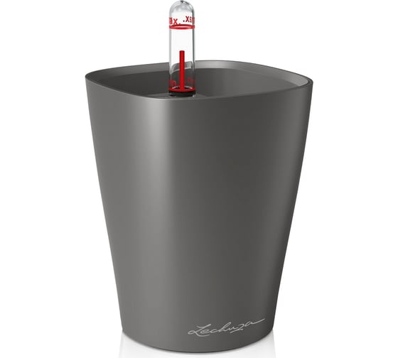 Кашпо LECHUZA Mini Deltini Complete 10xH13 см, антрацитовый металлик 14949