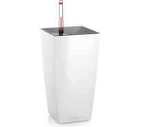 Кашпо LECHUZA Maxi Cubico Complete 14x14xH26 см, белый блестящий 18050