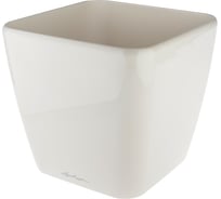 Кашпо LECHUZA Quadro без автополива, 21x21xH20см, цвет Белый блестящий, 18200