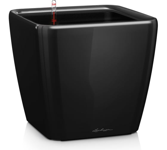 Кашпо LECHUZA Quadro LS Complete 21x21xH20 см, черный блестящий 16129 1